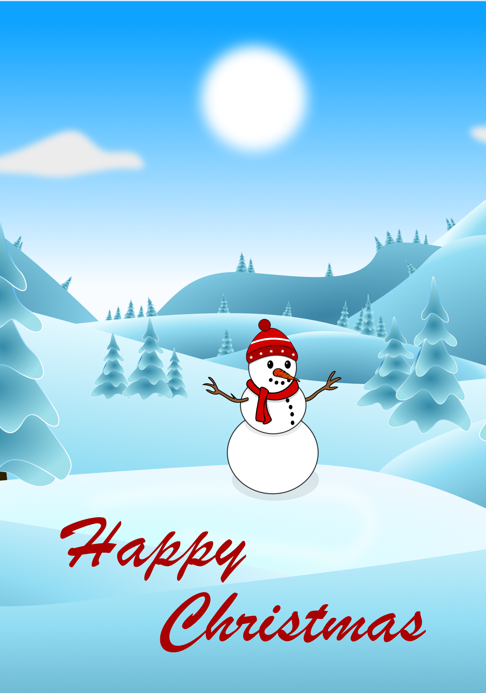 The card image for Happy Christmas snowman