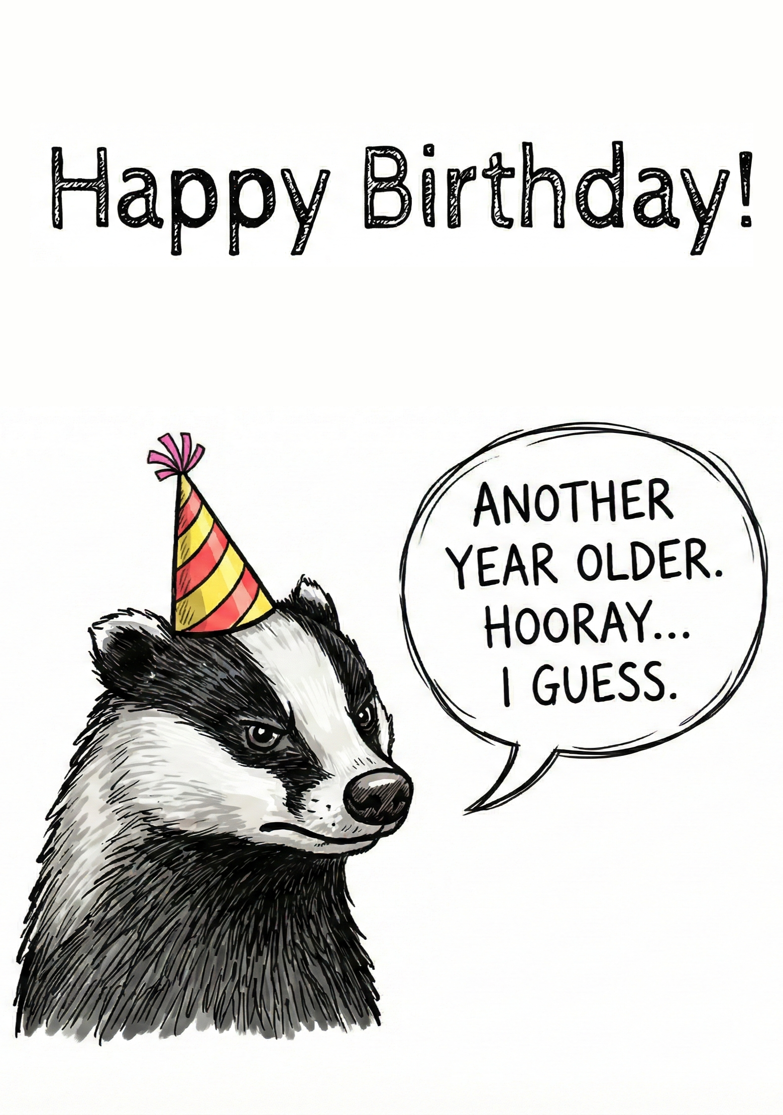 The card image for Grumpy Badger