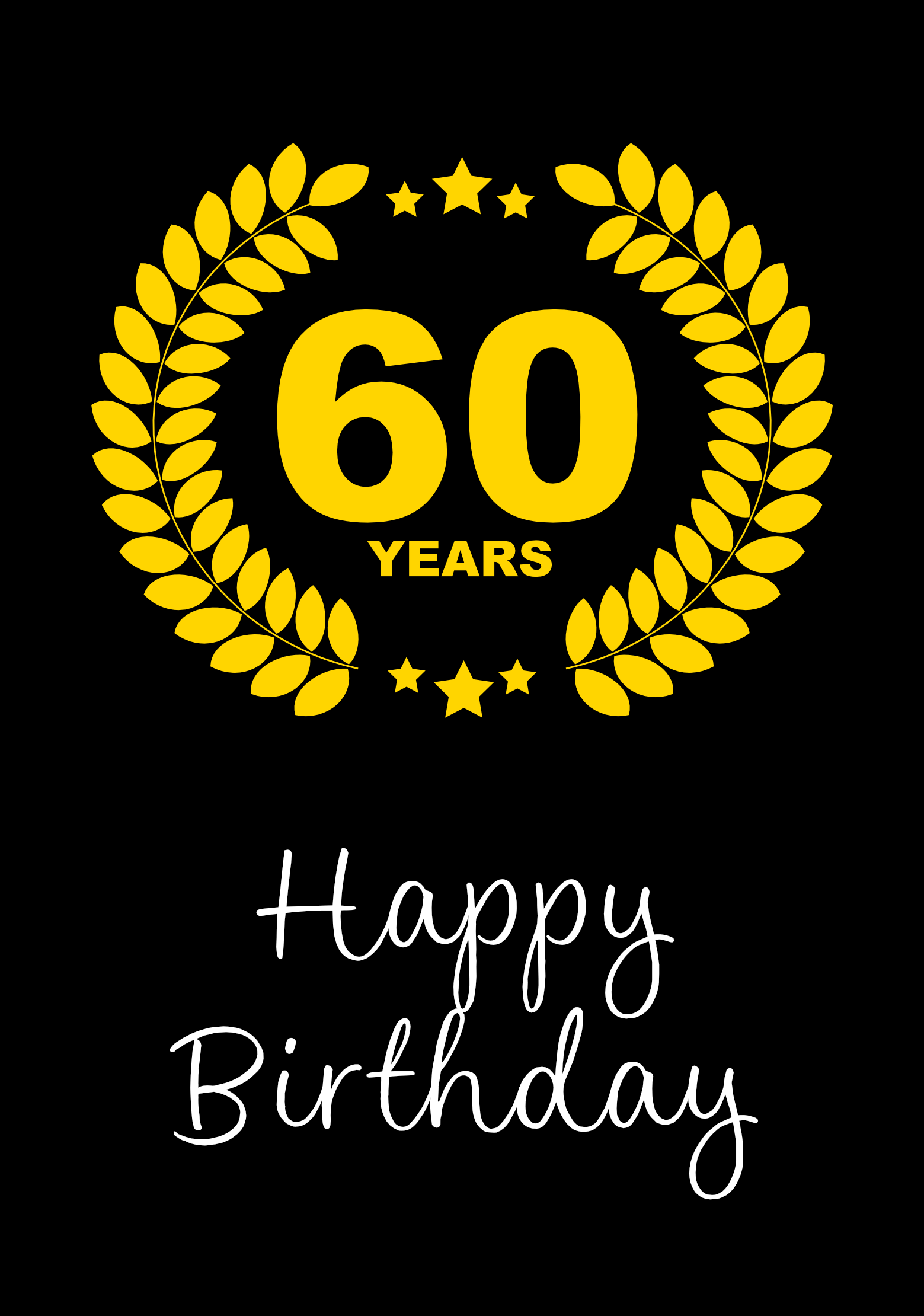 The card image for 60th Birthday