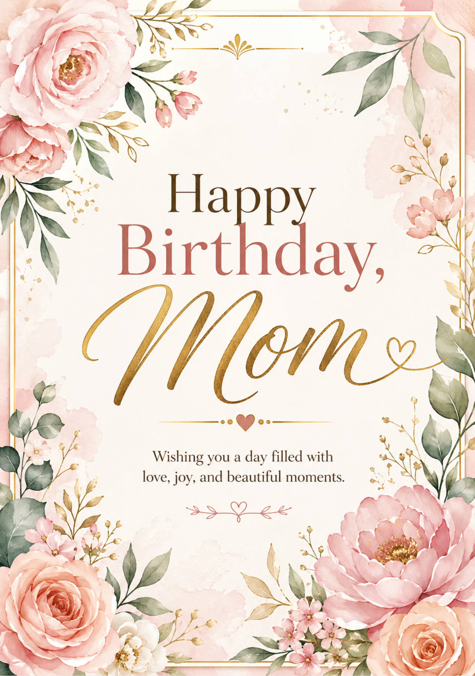 The card image for Birthday Blooms for Mom
